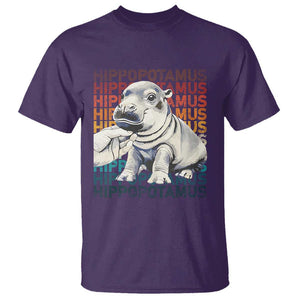 Hippo Lover T Shirt Retro Vintage Baby Pygmy Hippopotamus TS09 Purple Print Your Wear