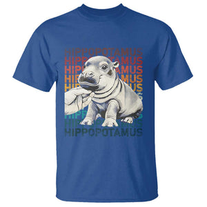 Hippo Lover T Shirt Retro Vintage Baby Pygmy Hippopotamus TS09 Royal Blue Print Your Wear