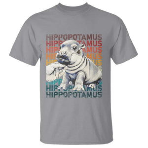 Hippo Lover T Shirt Retro Vintage Baby Pygmy Hippopotamus TS09 Sport Gray Print Your Wear