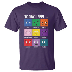 Today I Feel T Shirt Mental Health All Emotions TS09 Purple Print Your Wear