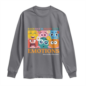 Mental Health Long Sleeve Shirt Each Day Is Filled With Emotions TS09 Charcoal Print Your Wear