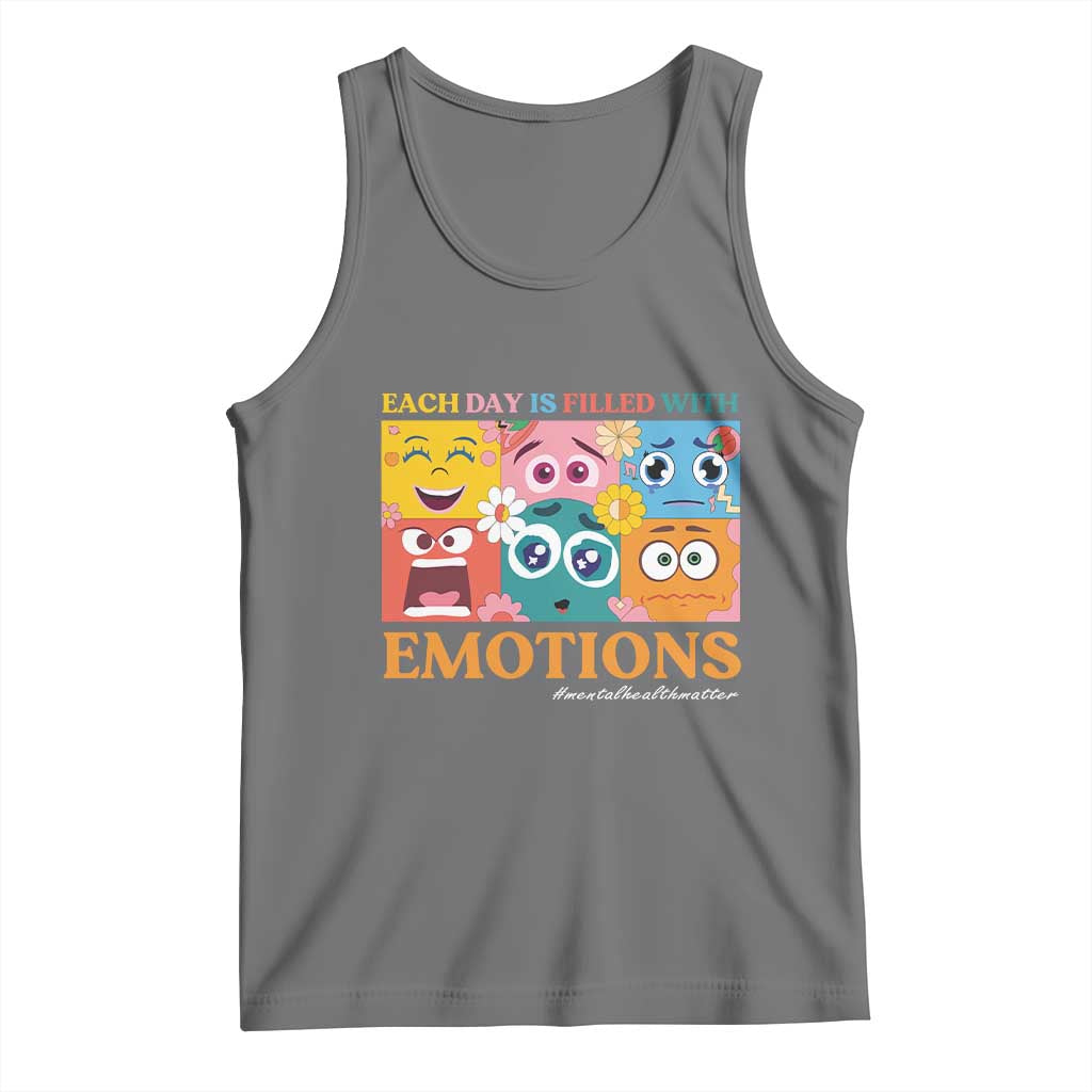 Mental Health Tank Top Each Day Is Filled With Emotions TS09 Black Heather Print Your Wear