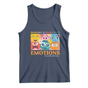 Mental Health Tank Top Each Day Is Filled With Emotions TS09 Navy Print Your Wear