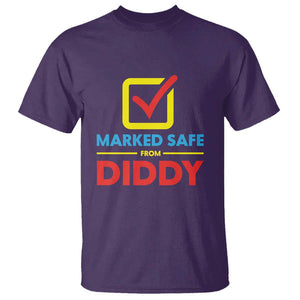 Marked Safe From Diddy T Shirt TS09 Purple Print Your Wear