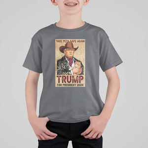 Trump Cat T Shirt For Kid Cute Cats Cowboy Trump American Flag TS09 Charcoal Print Your Wear