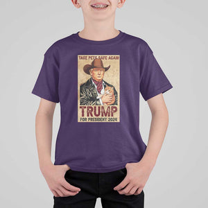 Trump Cat T Shirt For Kid Cute Cats Cowboy Trump American Flag TS09 Purple Print Your Wear