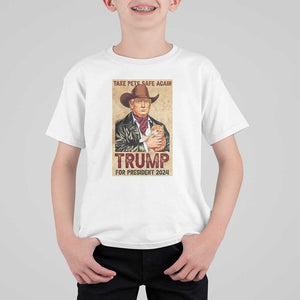 Trump Cat T Shirt For Kid Cute Cats Cowboy Trump American Flag TS09 White Print Your Wear