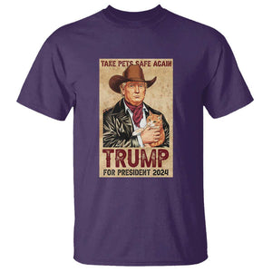 Trump Cat T Shirt Cute Cats Cowboy Trump American Flag TS09 Purple Print Your Wear