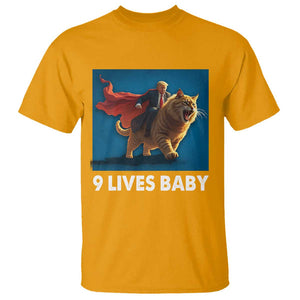 Funny Trump Cat T Shirt 9 Lives Baby Hero Trump Riding TS09 Gold Print Your Wear