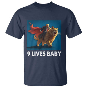 Funny Trump Cat T Shirt 9 Lives Baby Hero Trump Riding TS09 Navy Print Your Wear