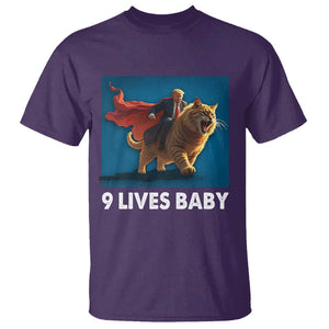 Funny Trump Cat T Shirt 9 Lives Baby Hero Trump Riding TS09 Purple Print Your Wear