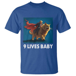 Funny Trump Cat T Shirt 9 Lives Baby Hero Trump Riding TS09 Royal Blue Print Your Wear