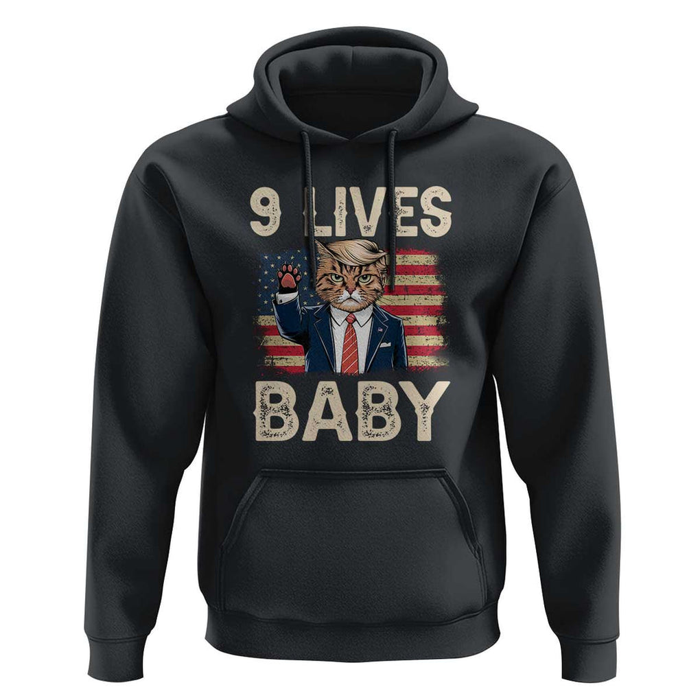 Cats For Trump Hoodie 9 Lives Baby Trump Cat Raise Fist TS09 Black Print Your Wear