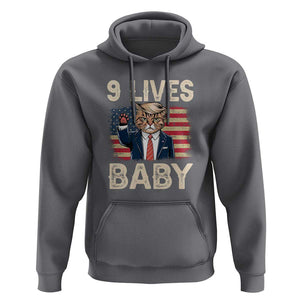 Cats For Trump Hoodie 9 Lives Baby Trump Cat Raise Fist TS09 Charcoal Print Your Wear