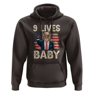 Cats For Trump Hoodie 9 Lives Baby Trump Cat Raise Fist TS09 Dark Chocolate Print Your Wear