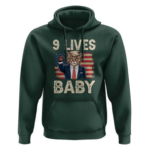 Cats For Trump Hoodie 9 Lives Baby Trump Cat Raise Fist TS09 Dark Forest Green Print Your Wear