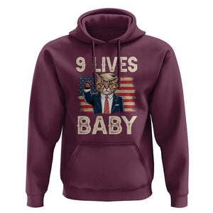 Cats For Trump Hoodie 9 Lives Baby Trump Cat Raise Fist TS09 Maroon Print Your Wear