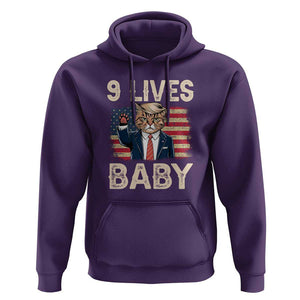 Cats For Trump Hoodie 9 Lives Baby Trump Cat Raise Fist TS09 Purple Print Your Wear