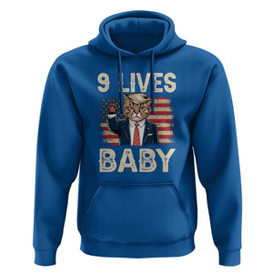 Cats For Trump Hoodie 9 Lives Baby Trump Cat Raise Fist TS09 Royal Blue Print Your Wear