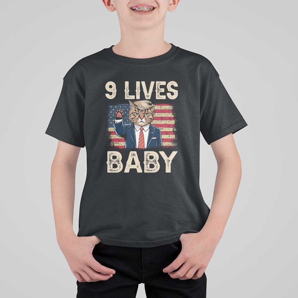 Cats For Trump T Shirt For Kid 9 Lives Baby Trump Cat Raise Fist TS09 Black Print Your Wear