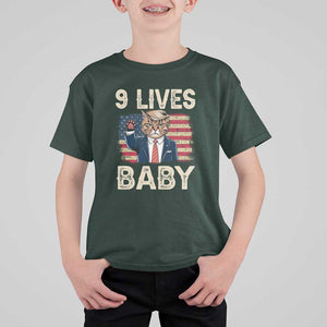 Cats For Trump T Shirt For Kid 9 Lives Baby Trump Cat Raise Fist TS09 Dark Forest Green Print Your Wear