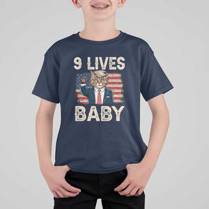 Cats For Trump T Shirt For Kid 9 Lives Baby Trump Cat Raise Fist TS09 Navy Print Your Wear