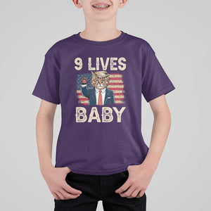 Cats For Trump T Shirt For Kid 9 Lives Baby Trump Cat Raise Fist TS09 Purple Print Your Wear