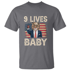 Cats For Trump T Shirt 9 Lives Baby Trump Cat Raise Fist TS09 Charcoal Print Your Wear