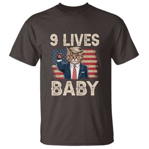 Cats For Trump T Shirt 9 Lives Baby Trump Cat Raise Fist TS09 Dark Chocolate Print Your Wear