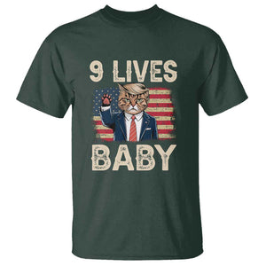 Cats For Trump T Shirt 9 Lives Baby Trump Cat Raise Fist TS09 Dark Forest Green Print Your Wear