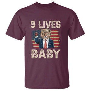 Cats For Trump T Shirt 9 Lives Baby Trump Cat Raise Fist TS09 Maroon Print Your Wear