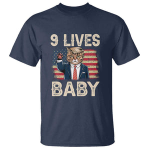 Cats For Trump T Shirt 9 Lives Baby Trump Cat Raise Fist TS09 Navy Print Your Wear