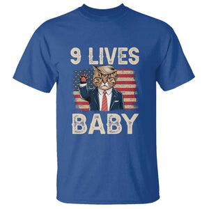 Cats For Trump T Shirt 9 Lives Baby Trump Cat Raise Fist TS09 Royal Blue Print Your Wear