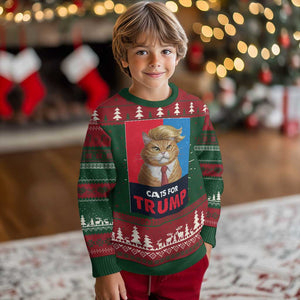 Cats For Trump Ugly Christmas Sweater Funny Cat Trump American President 2024 TS09 Christmas Print Your Wear