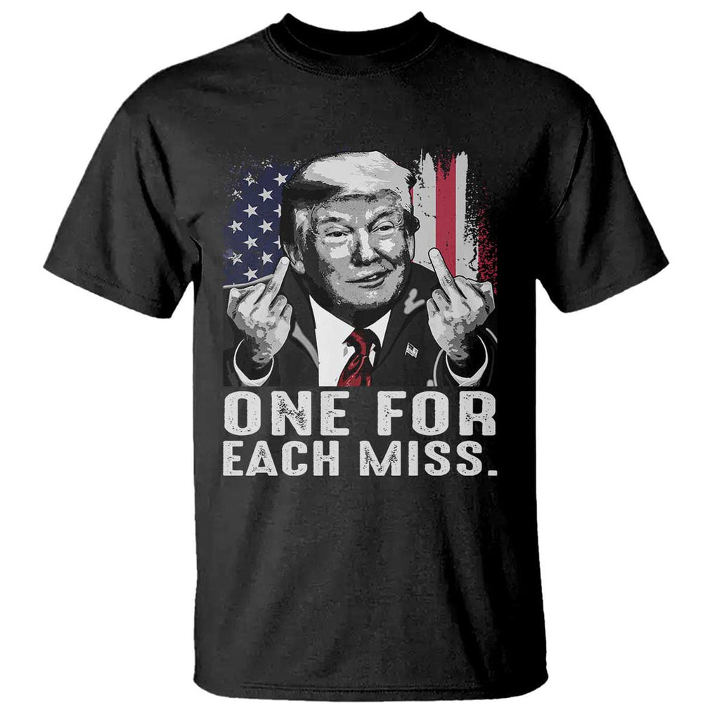 Trump Failed Assassination T Shirt One For Each Miss Middle Finger TS09 Black Print Your Wear