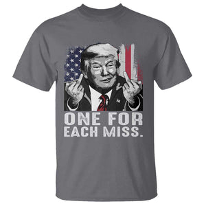 Trump Failed Assassination T Shirt One For Each Miss Middle Finger TS09 Charcoal Print Your Wear