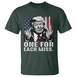 Trump Failed Assassination T Shirt One For Each Miss Middle Finger TS09 Dark Forest Green Print Your Wear