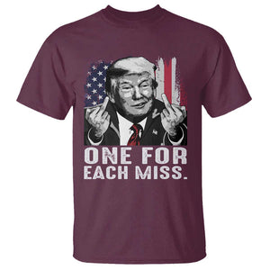 Trump Failed Assassination T Shirt One For Each Miss Middle Finger TS09 Maroon Print Your Wear