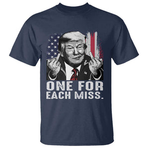 Trump Failed Assassination T Shirt One For Each Miss Middle Finger TS09 Navy Print Your Wear