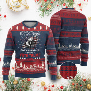 Vote Trump 2024 Ugly Christmas Sweater We the People Have Had Enough American Eagle TS09 Burgundy Print Your Wear