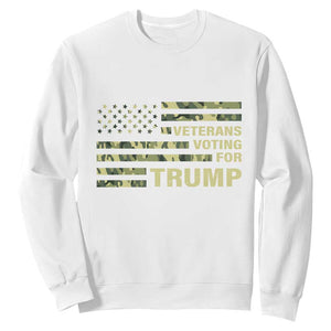 Veterans For Trump 2024 Sweatshirt Retro American Flag Millitary TS09 White Print Your Wear