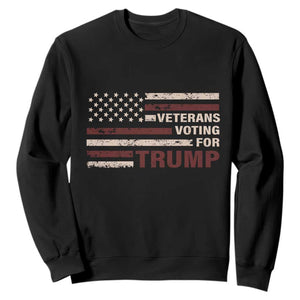 Veterans For Trump 2024 Sweatshirt Camo American Flag Millitary TS09 Black Print Your Wear