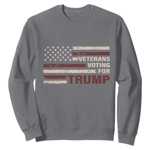 Veterans For Trump 2024 Sweatshirt Camo American Flag Millitary TS09 Charcoal Print Your Wear