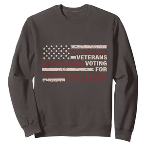 Veterans For Trump 2024 Sweatshirt Camo American Flag Millitary TS09 Dark Chocolate Print Your Wear