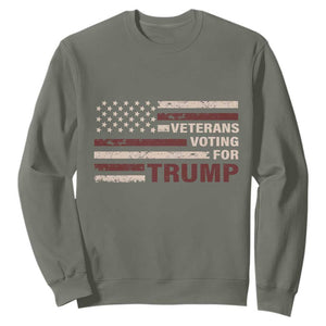 Veterans For Trump 2024 Sweatshirt Camo American Flag Millitary TS09 Military Green Print Your Wear