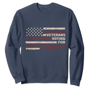 Veterans For Trump 2024 Sweatshirt Camo American Flag Millitary TS09 Navy Print Your Wear