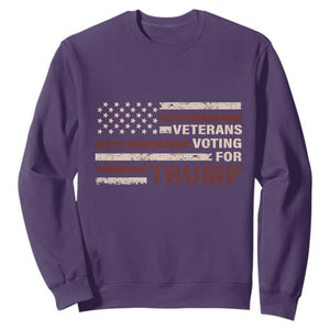 Veterans For Trump 2024 Sweatshirt Camo American Flag Millitary TS09 Purple Print Your Wear