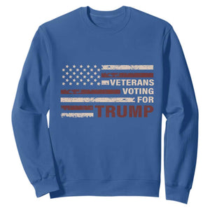 Veterans For Trump 2024 Sweatshirt Camo American Flag Millitary TS09 Royal Blue Print Your Wear