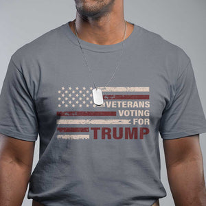 Veterans For Trump 2024 T Shirt Camo American Flag Millitary TS09 Charcoal Print Your Wear