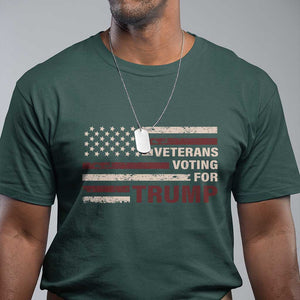 Veterans For Trump 2024 T Shirt Camo American Flag Millitary TS09 Dark Forest Green Print Your Wear